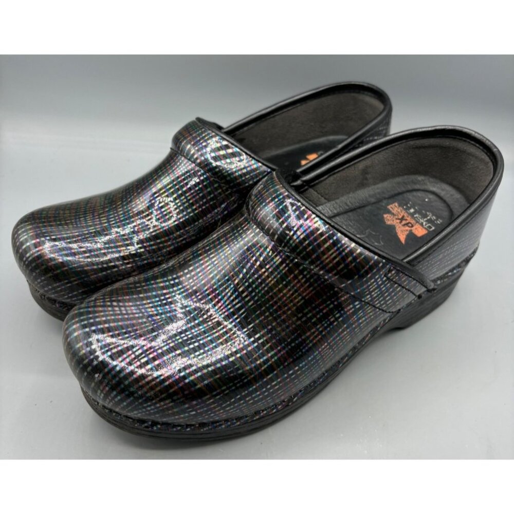 Dansko XP‎ 2.0 Womens Plaid Patent Leather Clogs Size 37